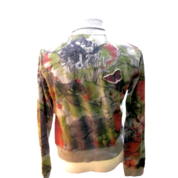 Desigual Abstract Floral Button Front Blazer Size Large - Picture 6 of 9